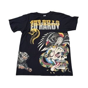 Ed Hardy Skull Eagle Tiger Graphic T Shirt